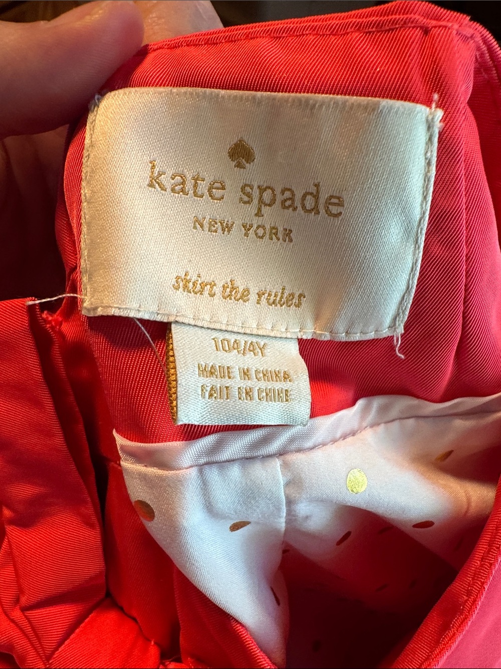 kate spade Girls Bright Coral Pink Bow-Accent Coat - Picture 4 of 4